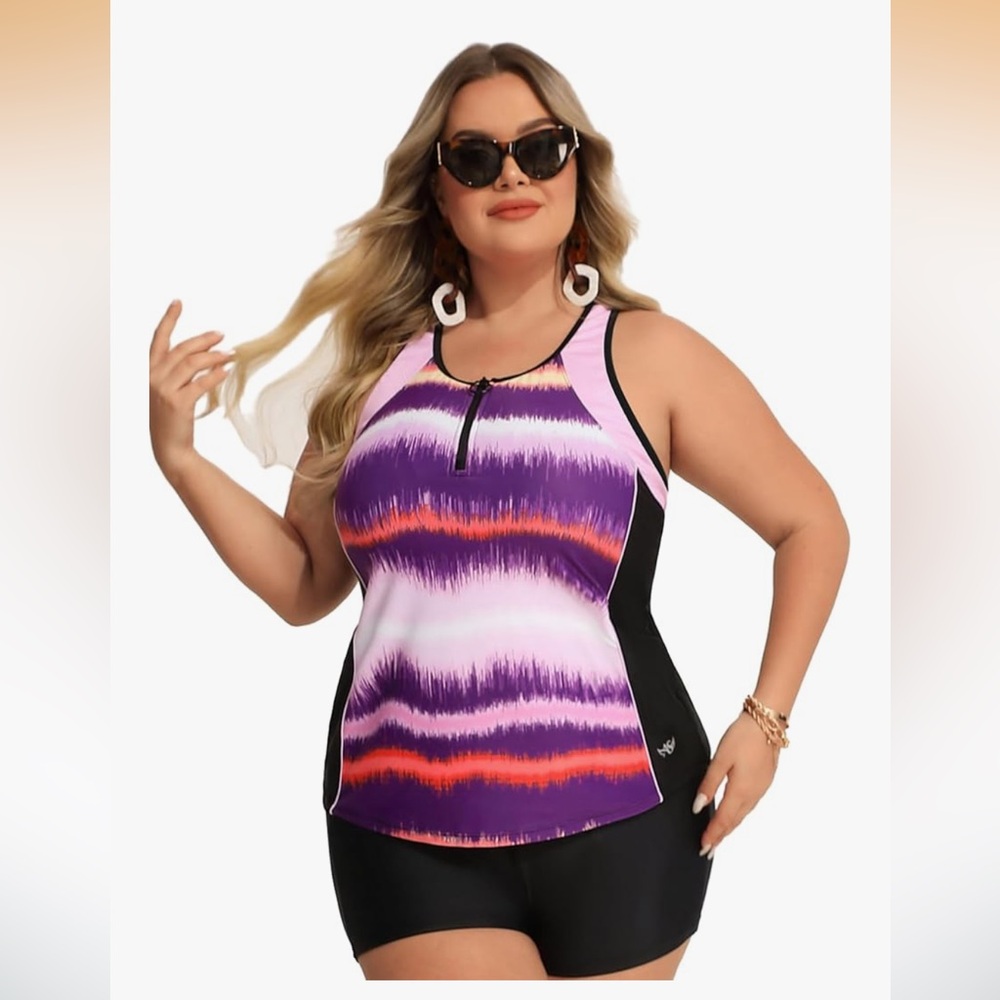 Angel Season Plus Size Tankini for Women Swim Top Only Tummy Control.
Size 3XL
